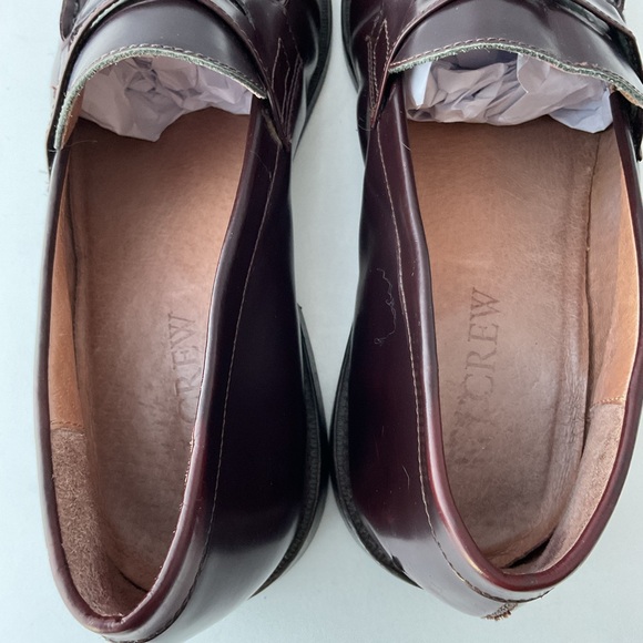 J. Crew Burgundy Leather Split Toe Penny Loafers Men's Size 10.5 - Picture 8 of 16